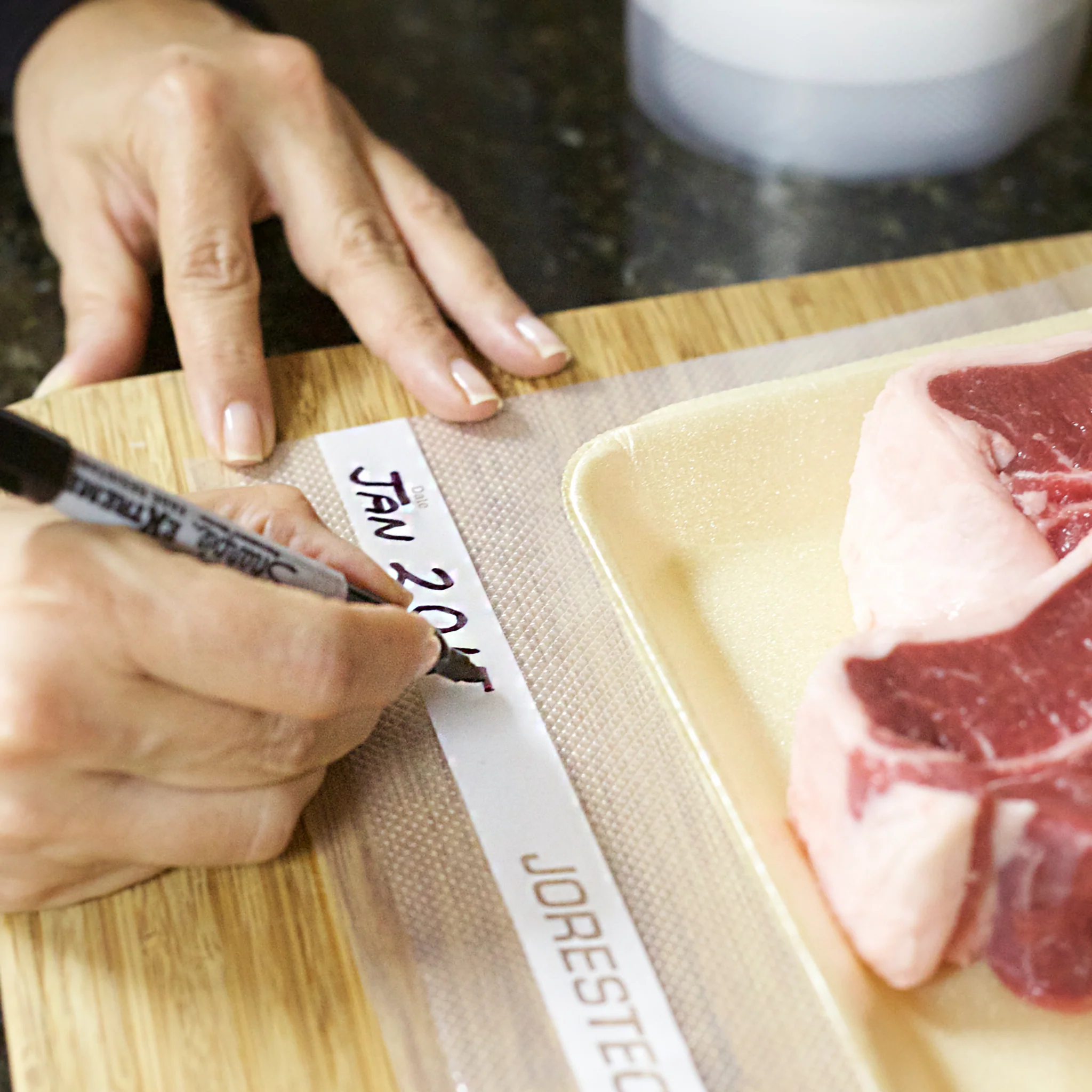 Embossed Vacuum Sealer Roll With Write On Label – 8” X 50’ - Image 4