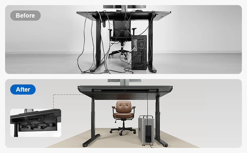 ErgoAV- ErgoFX 57" standing desk with built in drawer and power management - Image 10