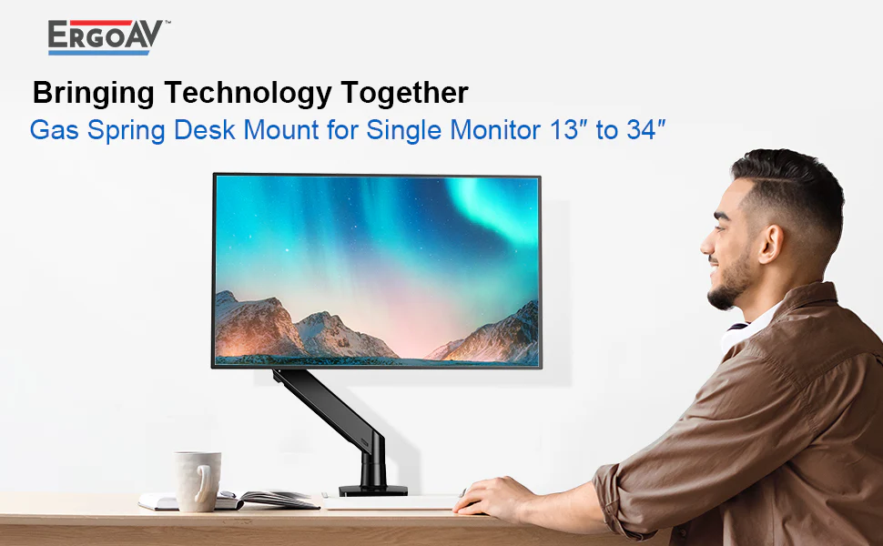 ErgoAV-Gas spring monitor mount for single monitor up to 35" - Image 8