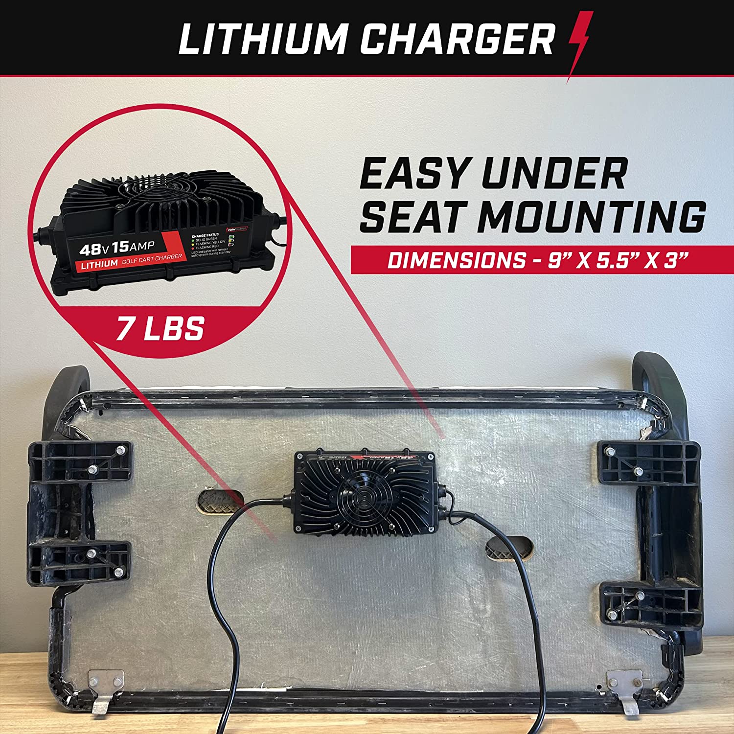 FORM 48V Lithium Golf Cart Charger - 58.4 Volt Output - Image 3