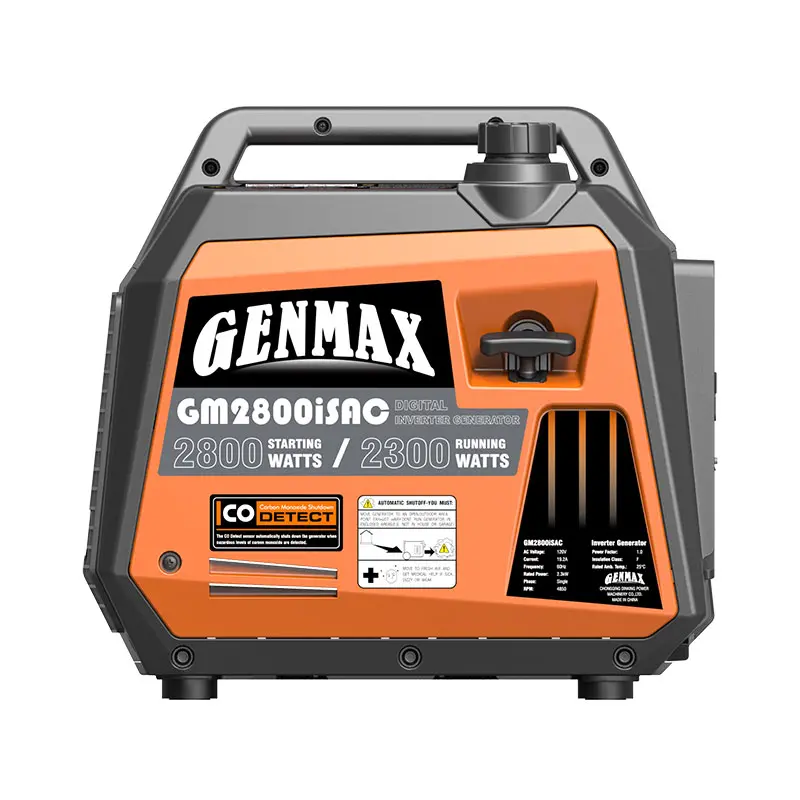 Genmax GM2800iSAC 2800W Portable Inverter Generator, ultra-quiet gas engine, with CO Sensor and Parallel Capability - Image 2