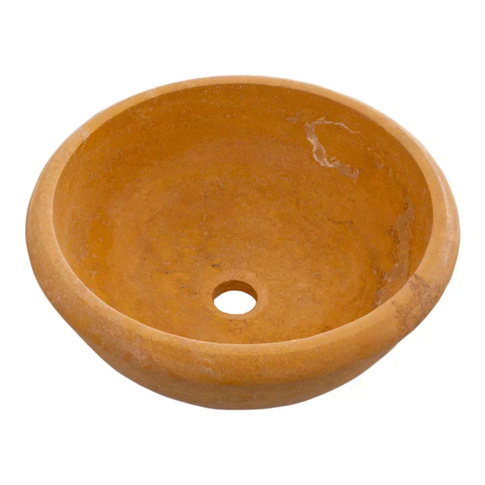 Golden Sienna Natural Stone Travertine Drop-in or Above Vanity Bathroom Vessel Sink - Image 5