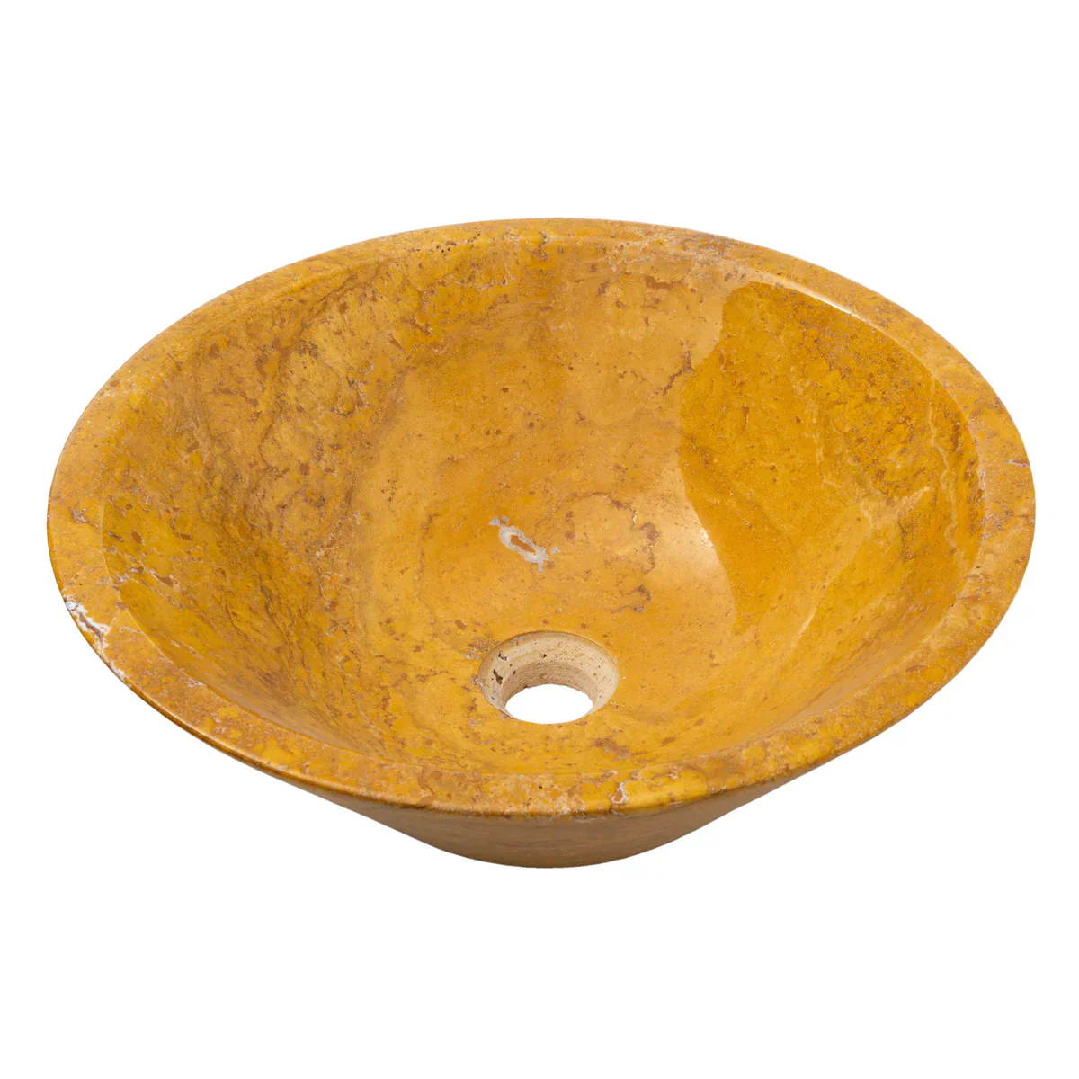 Golden Sienna Travertine V-Shape Tapered Above Vanity Bathroom Sink Polished - Image 3