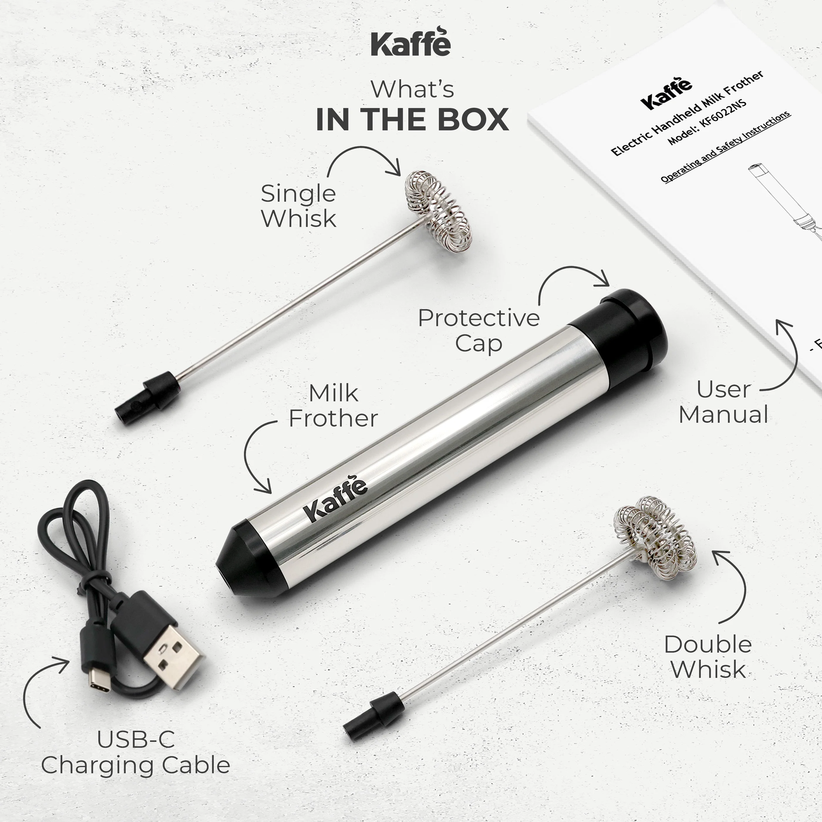 Handheld Milk Frother (USB Rechargeable), KF6022NS - Image 5