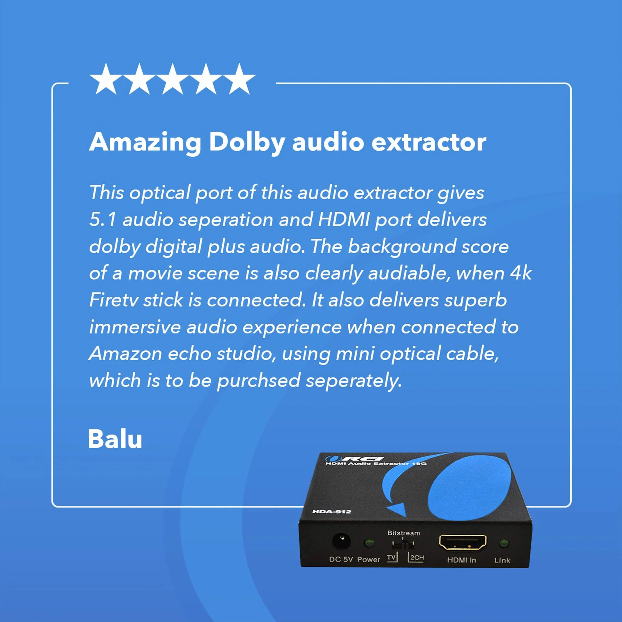 HDMI Audio Extractor Converter - SPDIF + 3.5mm Output (HDA-912) - Image 10