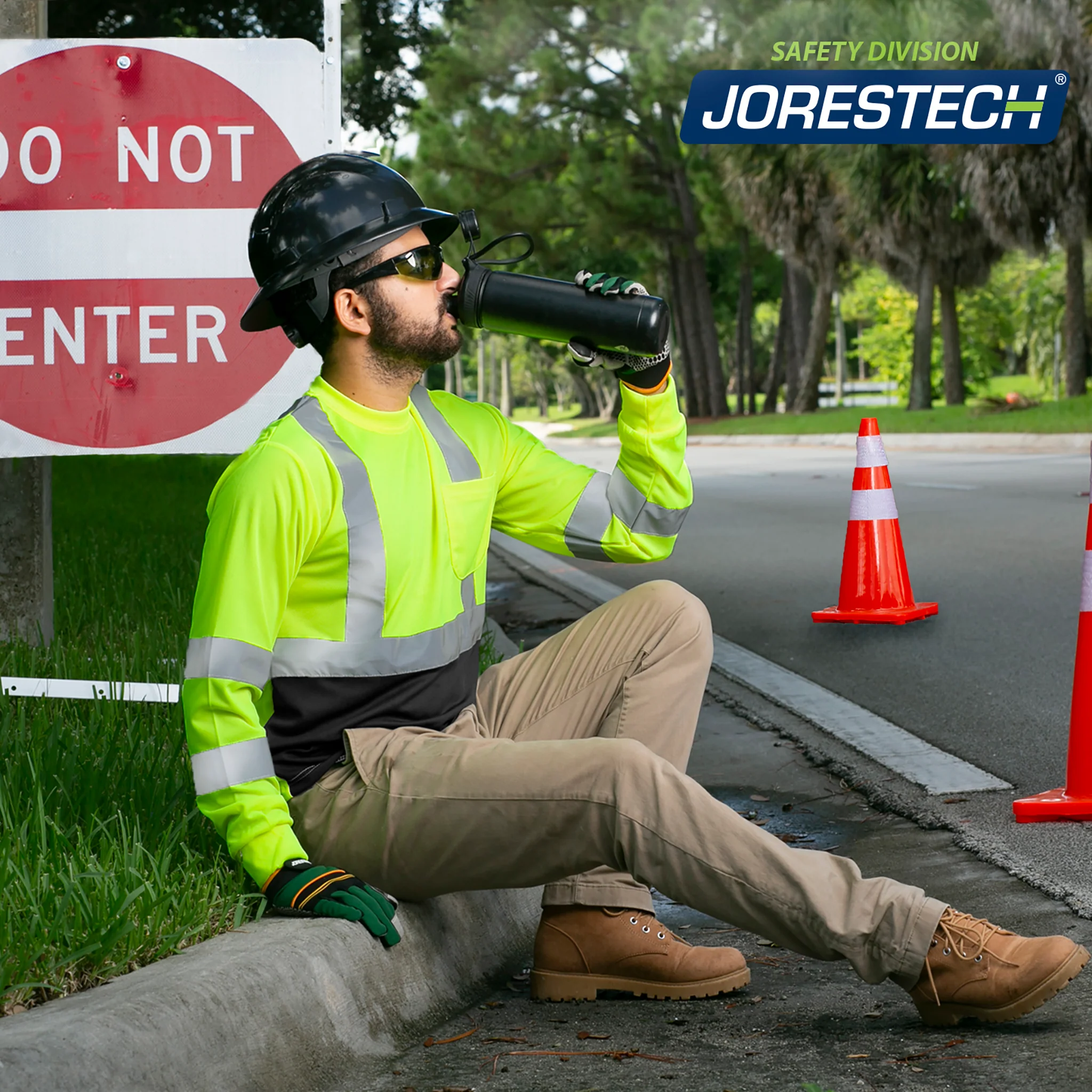 Hi-Vis Reflective Dirt-Concealing Safety Long Sleeve Shirt - Image 6