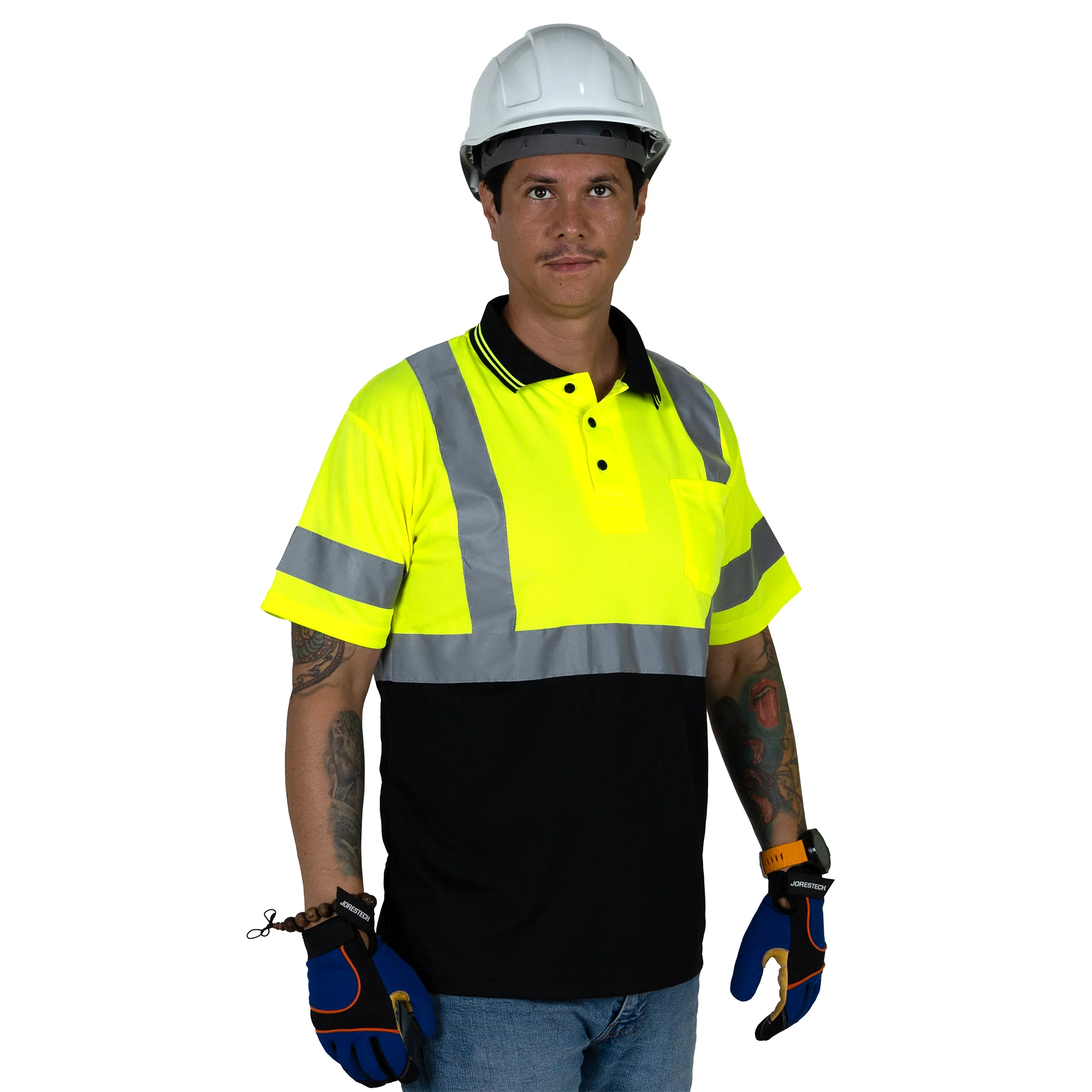 Hi-Vis Reflective Dirt-Concealing Safety Polo Shirt Class 3 - Image 9