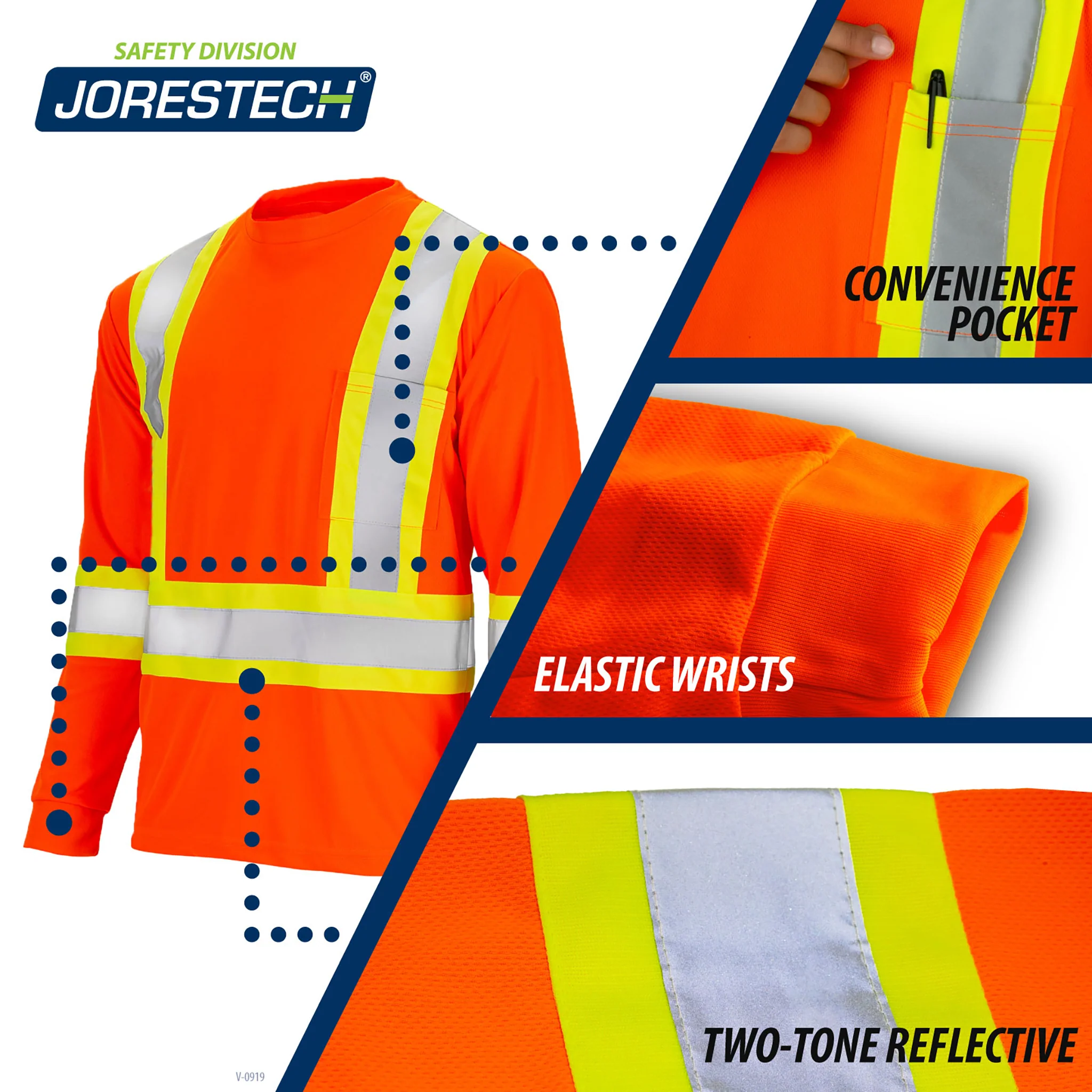 Hi-Vis X-Back Reflective Two-Tone Safety Long Sleeve Shirt - Image 20