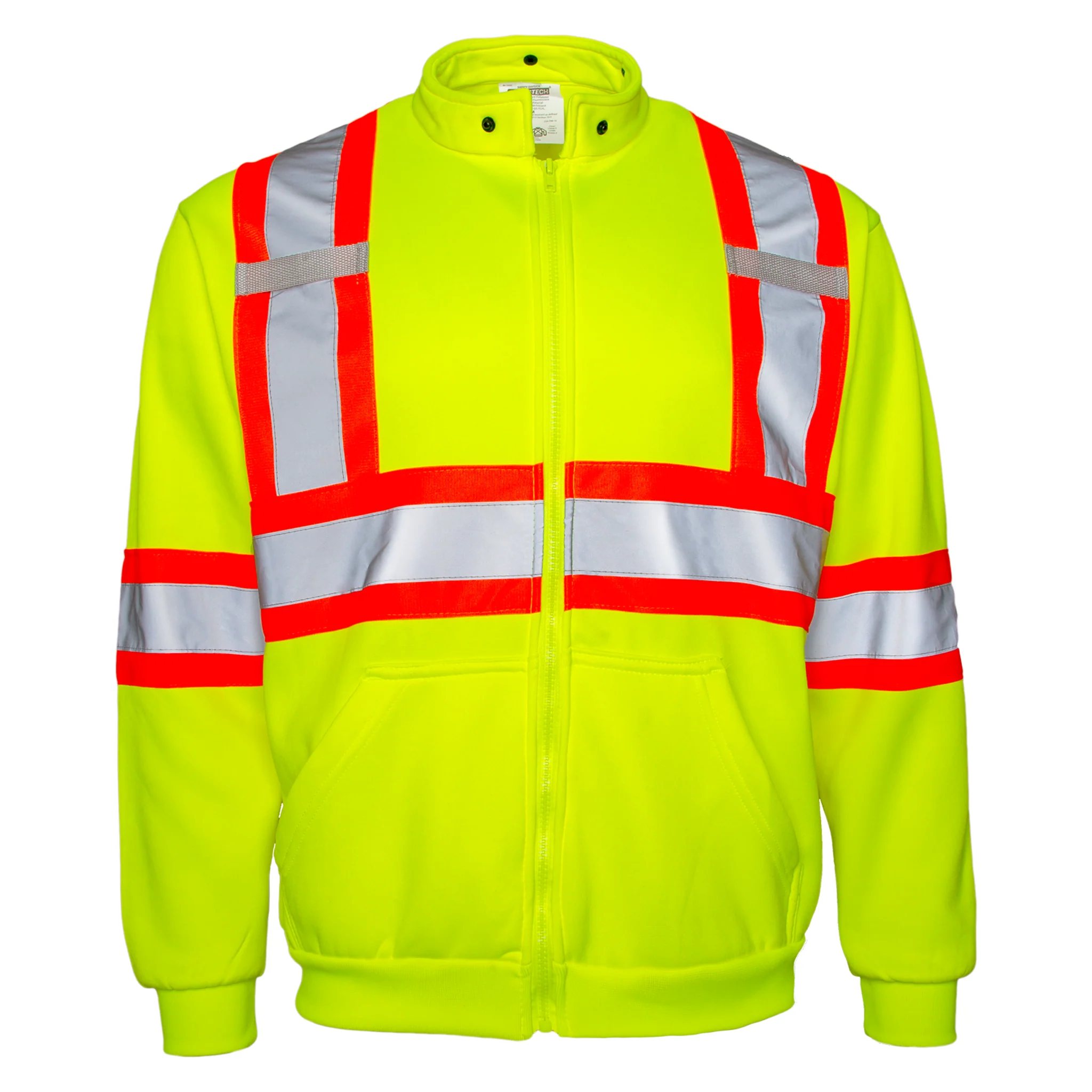 Hi-Vis X-Back Two Tone Safety Hooded Sweatshirt with Reflective Stripes - Image 4