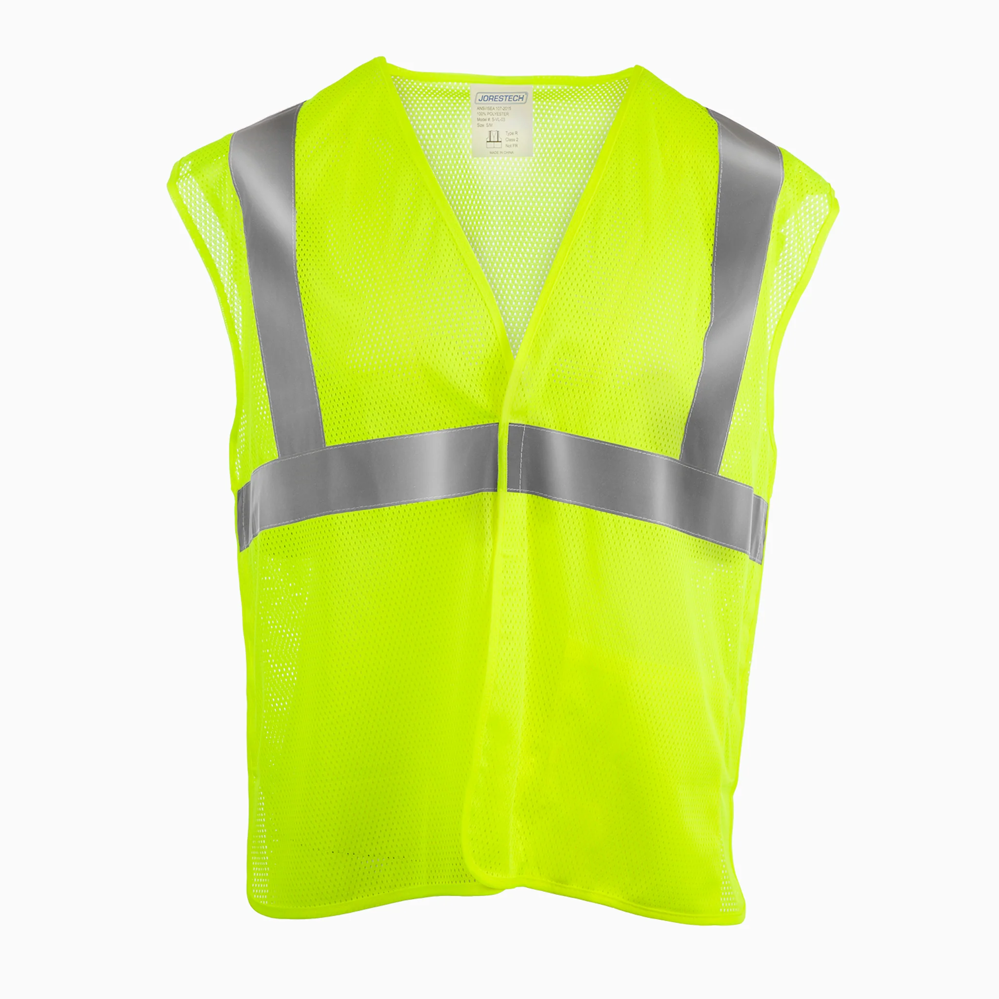 Hi-Vis Yellow Mesh Tearaway Safety Vest with 2” Reflective Strips and Pocket - Image 2