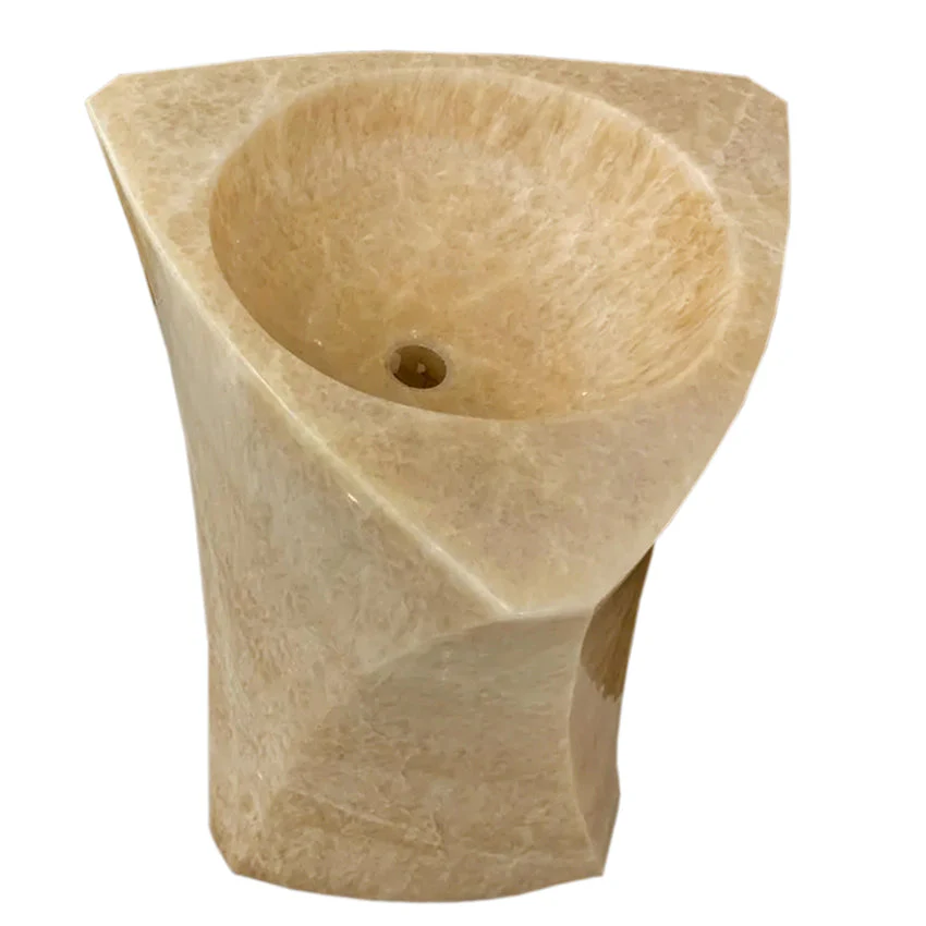 Honey Onyx Designer Pedestal Stand-Alone Sink (W)21.5" (L)23" (H)34" - Image 5
