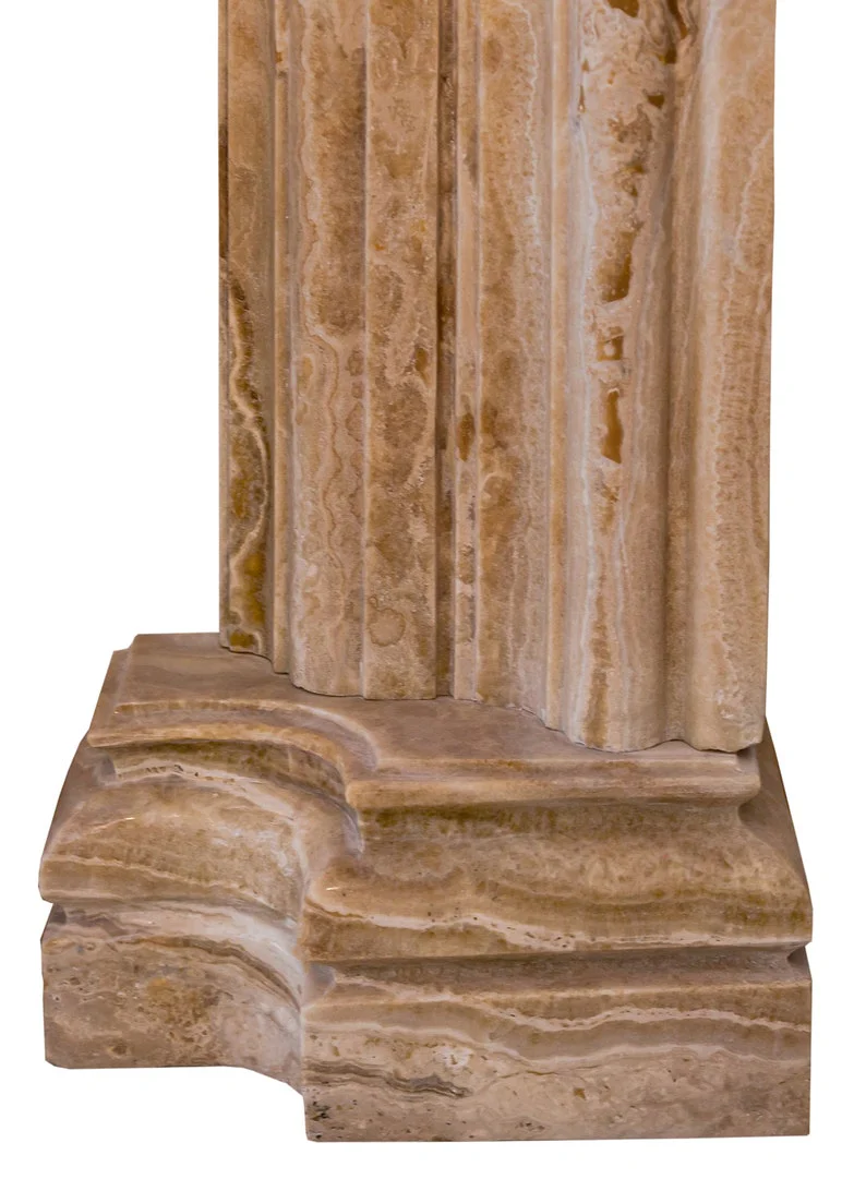 Honey Onyx Translucent Natural Stone French Villa Style Hand-carved Fireplace Surround (W)6" (L)57" (H)52" - Image 5