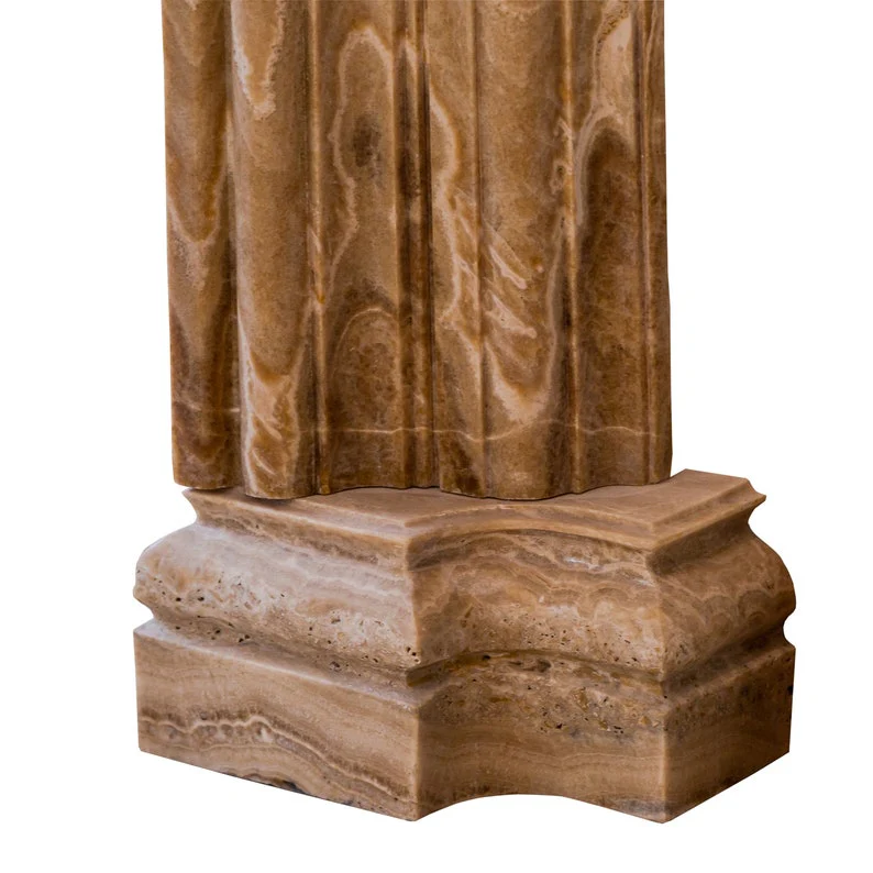 Honey Onyx Translucent Natural Stone French Villa Style Hand-carved Fireplace Surround (W)6" (L)57" (H)52" - Image 7