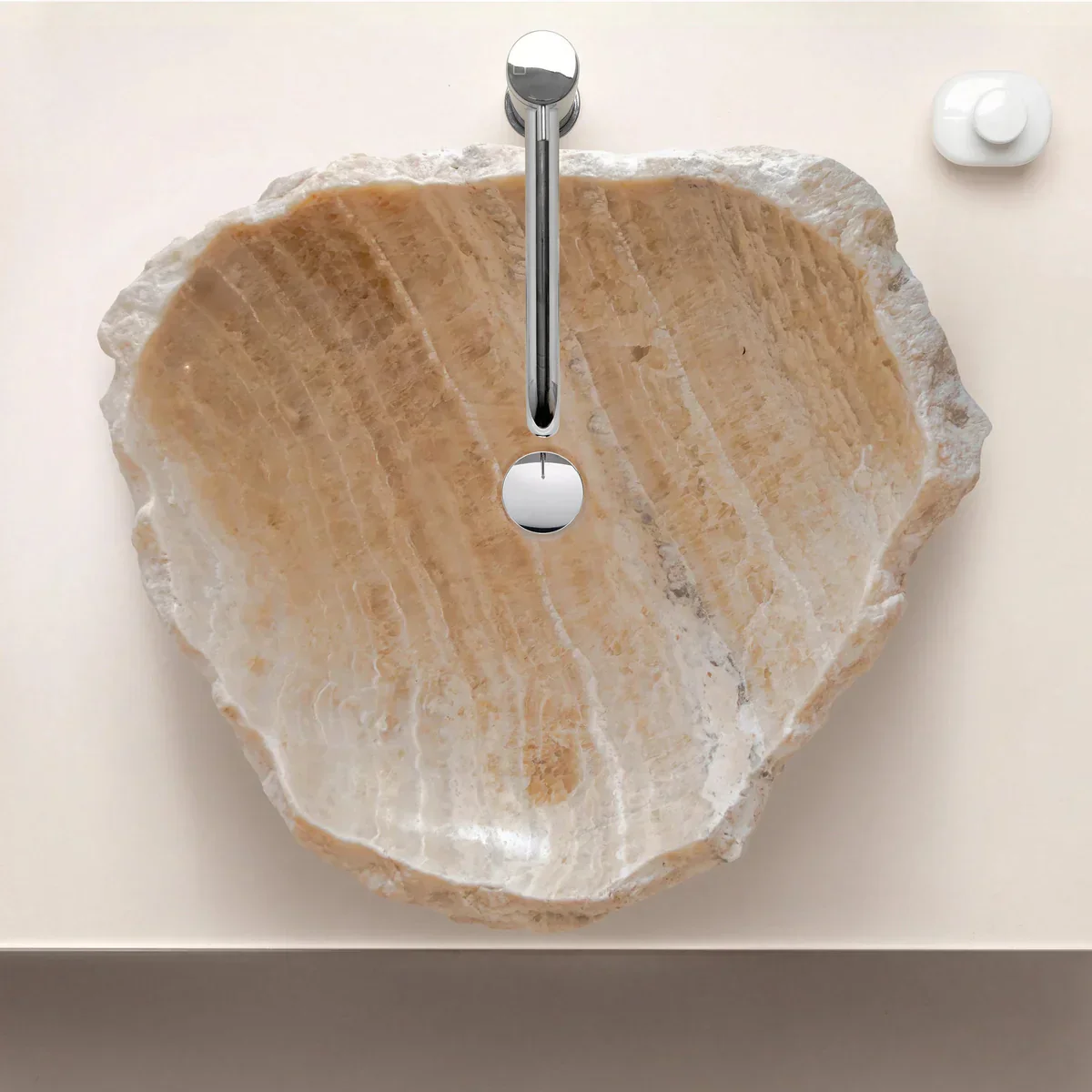 Honey Onyx Translucent Rustic Natural Stone Above Vanity Bathroom Sink - Image 3