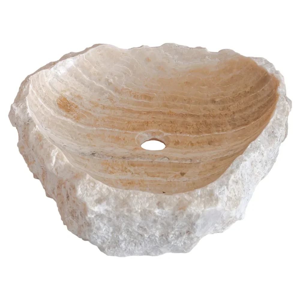 Honey Onyx Translucent Rustic Natural Stone Above Vanity Bathroom Sink - Image 5