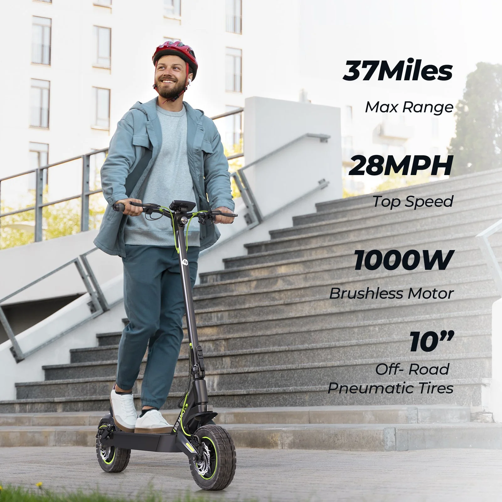 isinwheel S10Max 1000W High-End Commuting Electric Scooter - Image 3