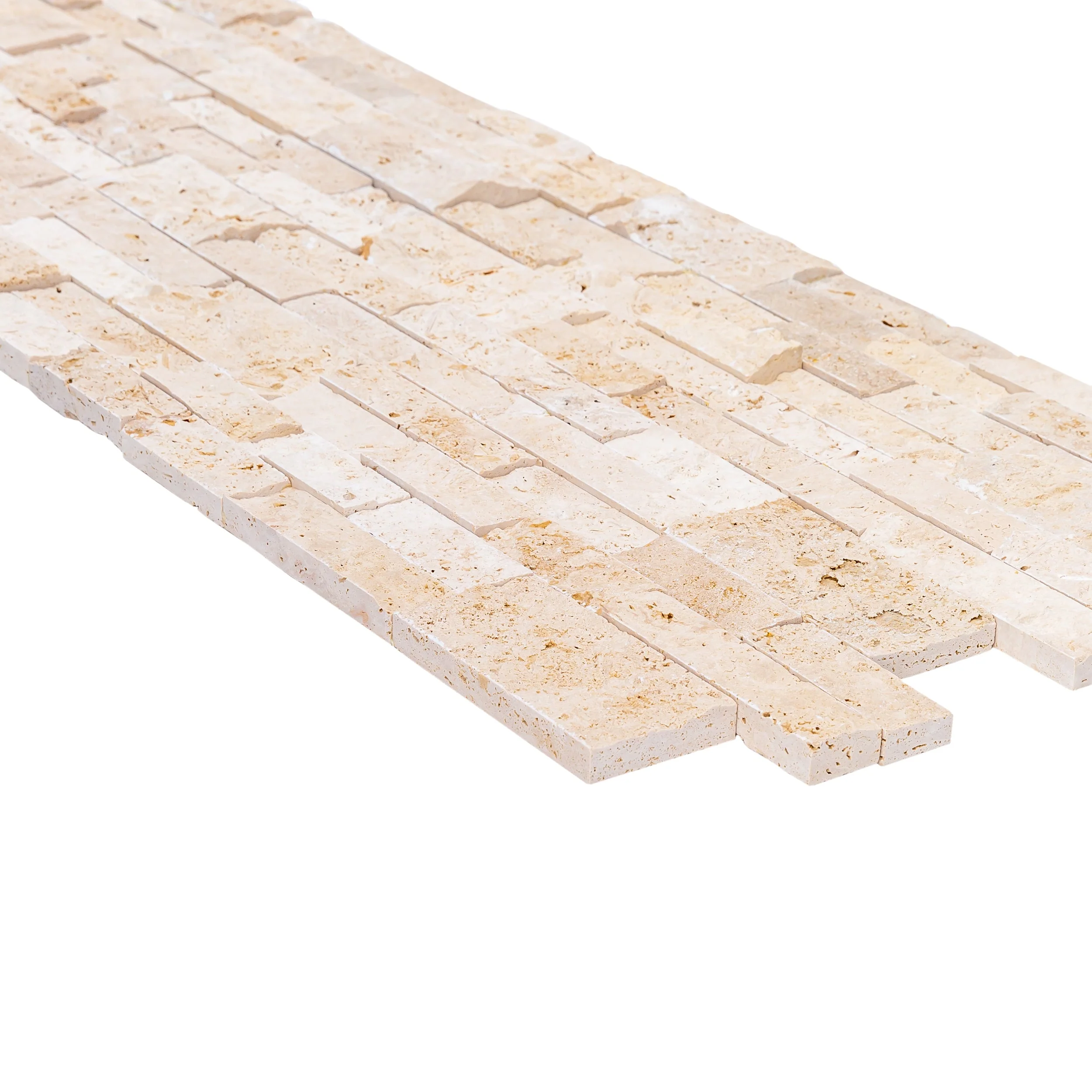 Ivory Ledger 3D Panel 6"x24" Natural Travertine Wall Tile - Full Truckload - Image 4