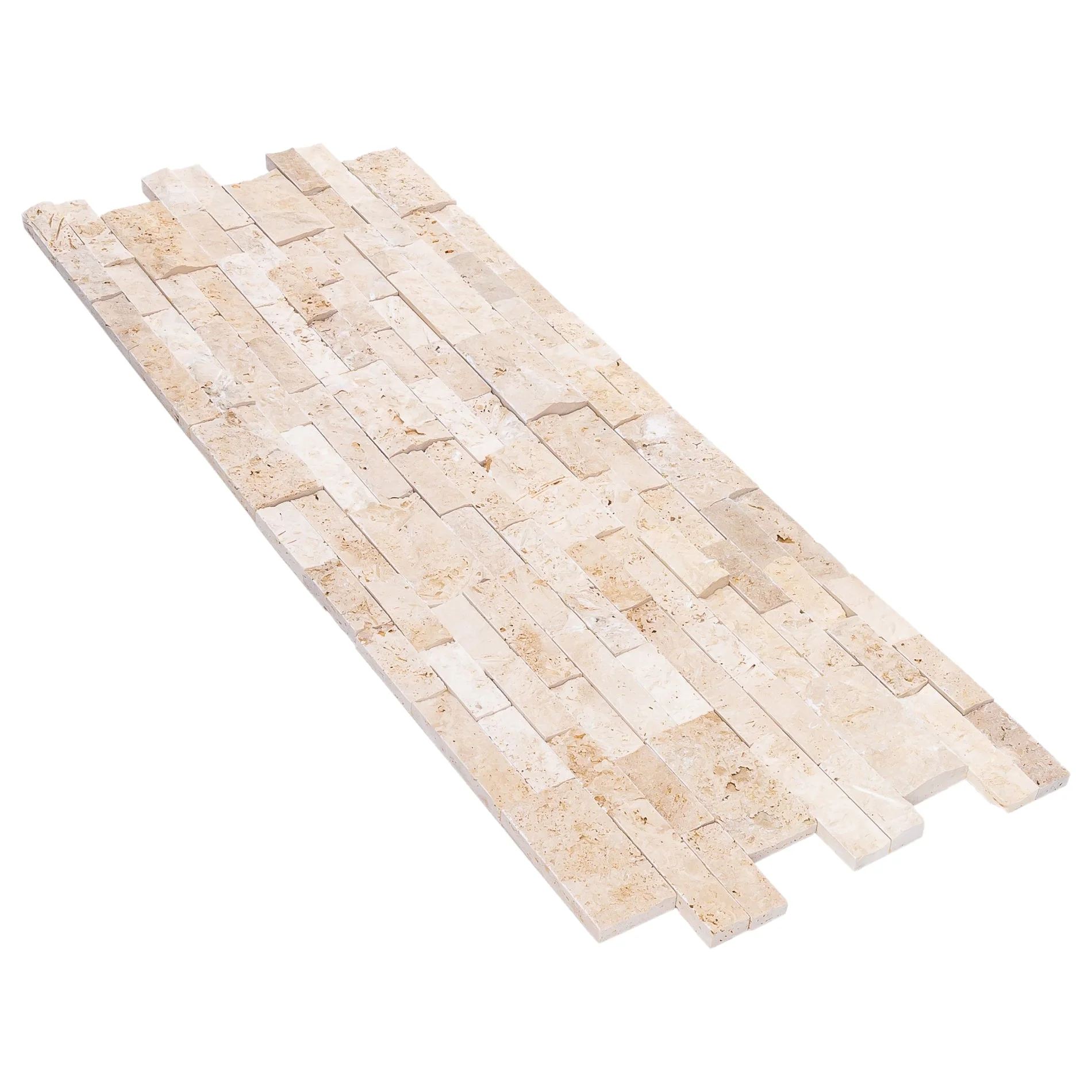 Ivory Ledger 3D Panel 6"x24" Natural Travertine Wall Tile - Full Truckload - Image 5
