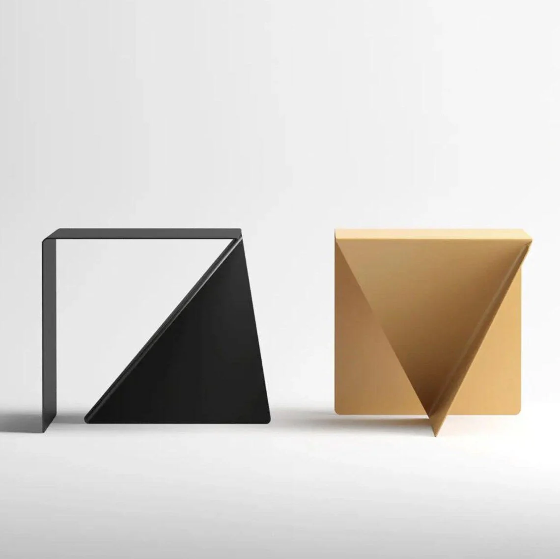 Japanese Style Asymmetrical Metal Coffee Table - Image 5