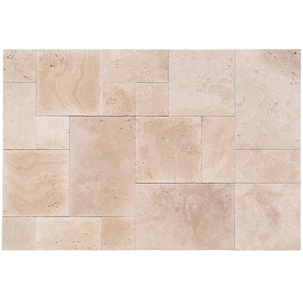 Light Beige Premium Travertine Tiles Antique Pattern Tumbled - Livfloors Collection - Image 4
