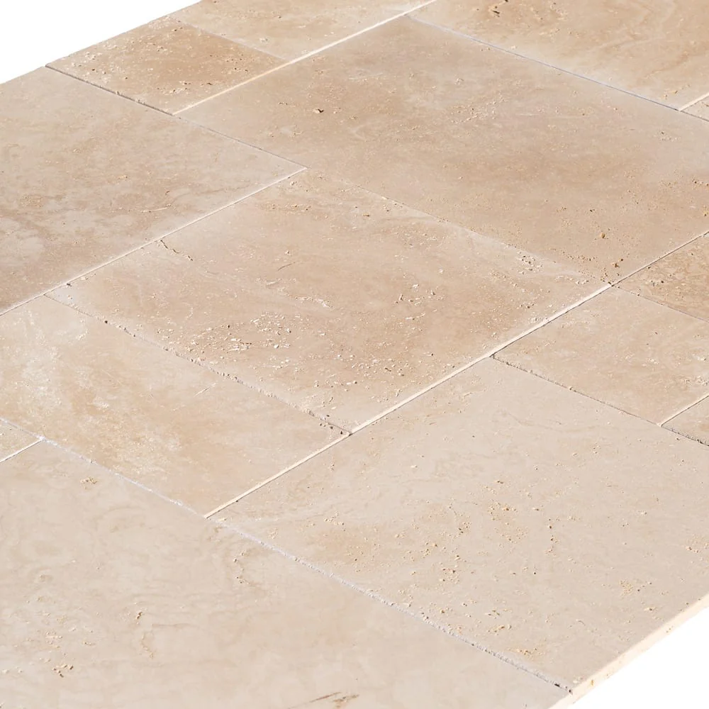 Light Beige Premium Travertine Tiles Antique Pattern Tumbled - Livfloors Collection - Image 5