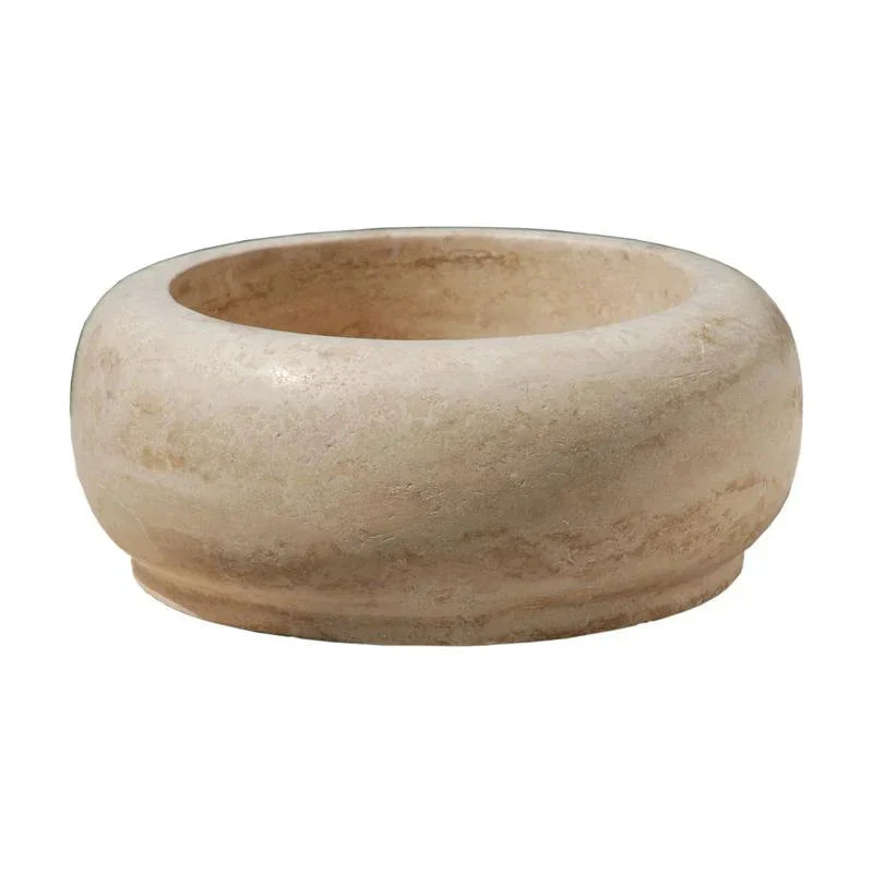 Light Beige Travertine Natural Stone Above Vanity Bathroom Sink (D)18" (H)7" - Image 2