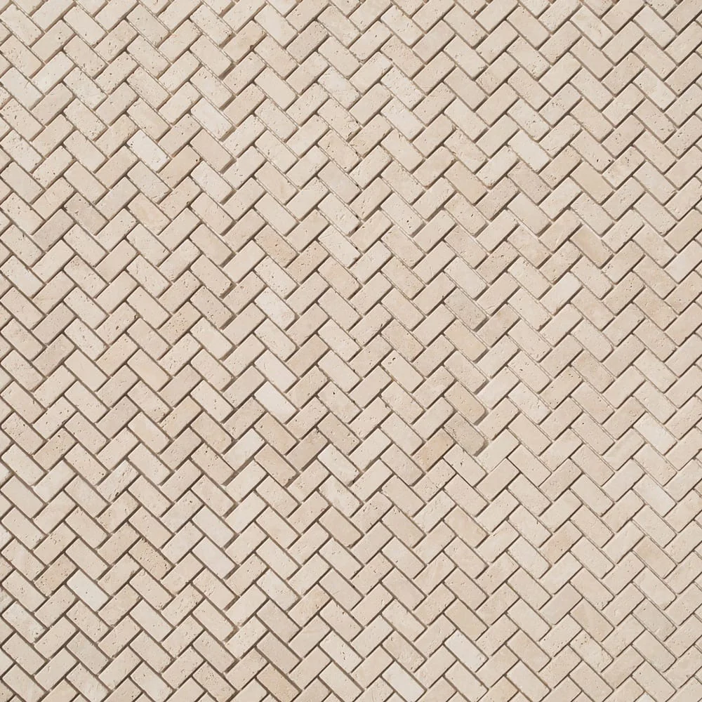 Light Beige Travertine Tumbled Mosaic Floor and Wall Tile - Livfloors Collection - Image 16