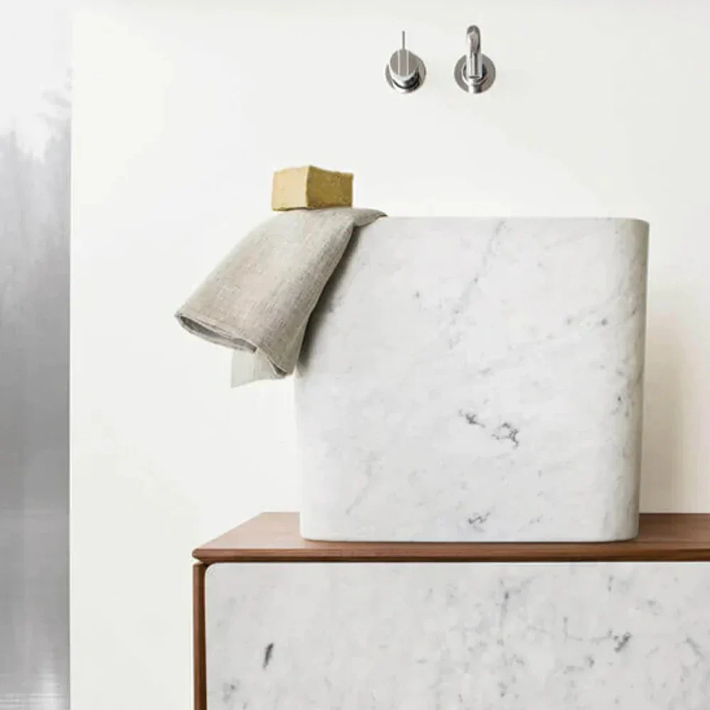 Marble Bucket Design Rectangular Above-counter Sink Polished (W)14" (L)16" (H)14" - Image 3