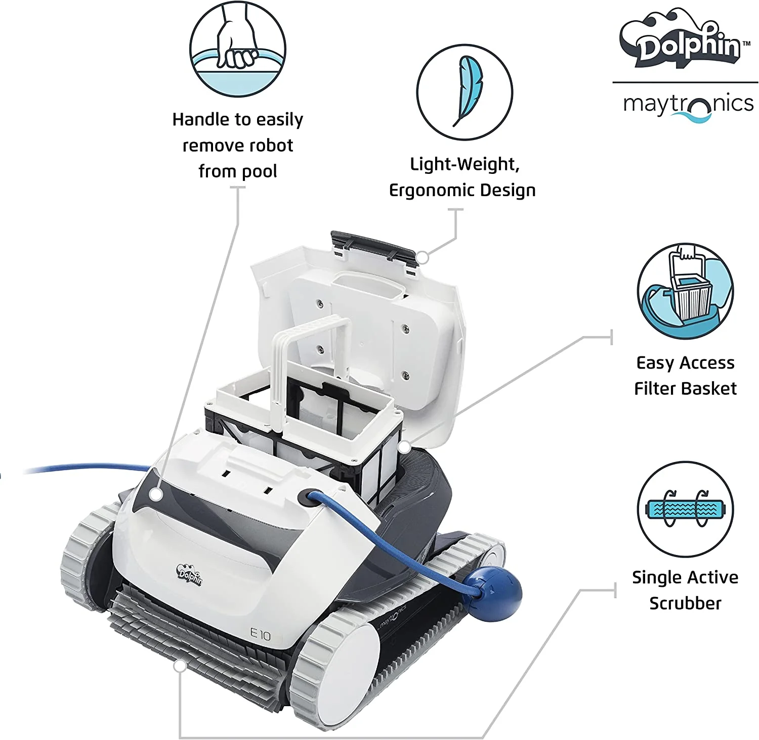 Maytronics Dolphin E10 Robotic Pool Cleaner - Image 3