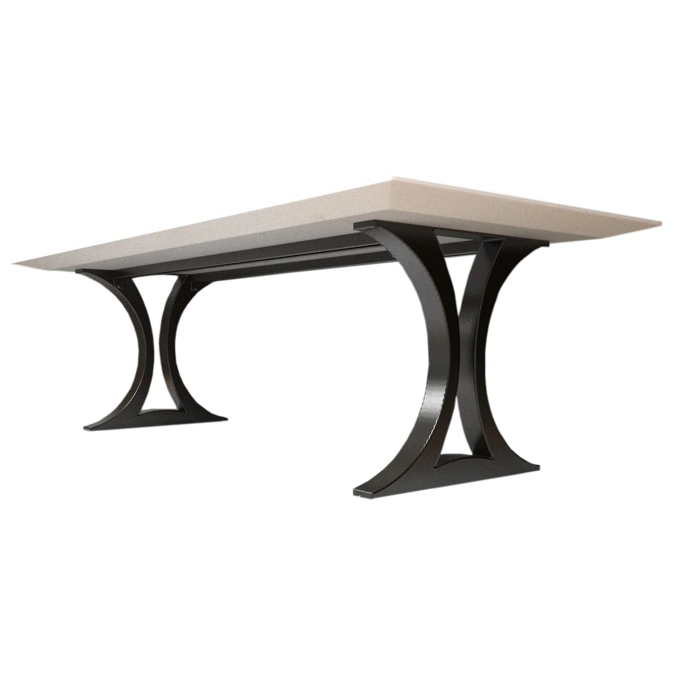 Modern Metal Dining Table Base for Heavy Table Tops Matte Black - Image 4