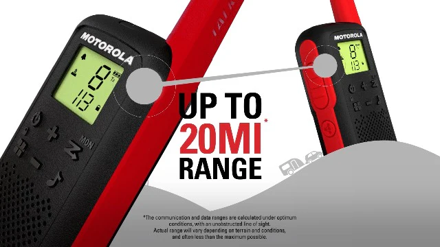 Motorola Solutions T210 Two-Way Radio Black W/Red Two-Pack - Image 2