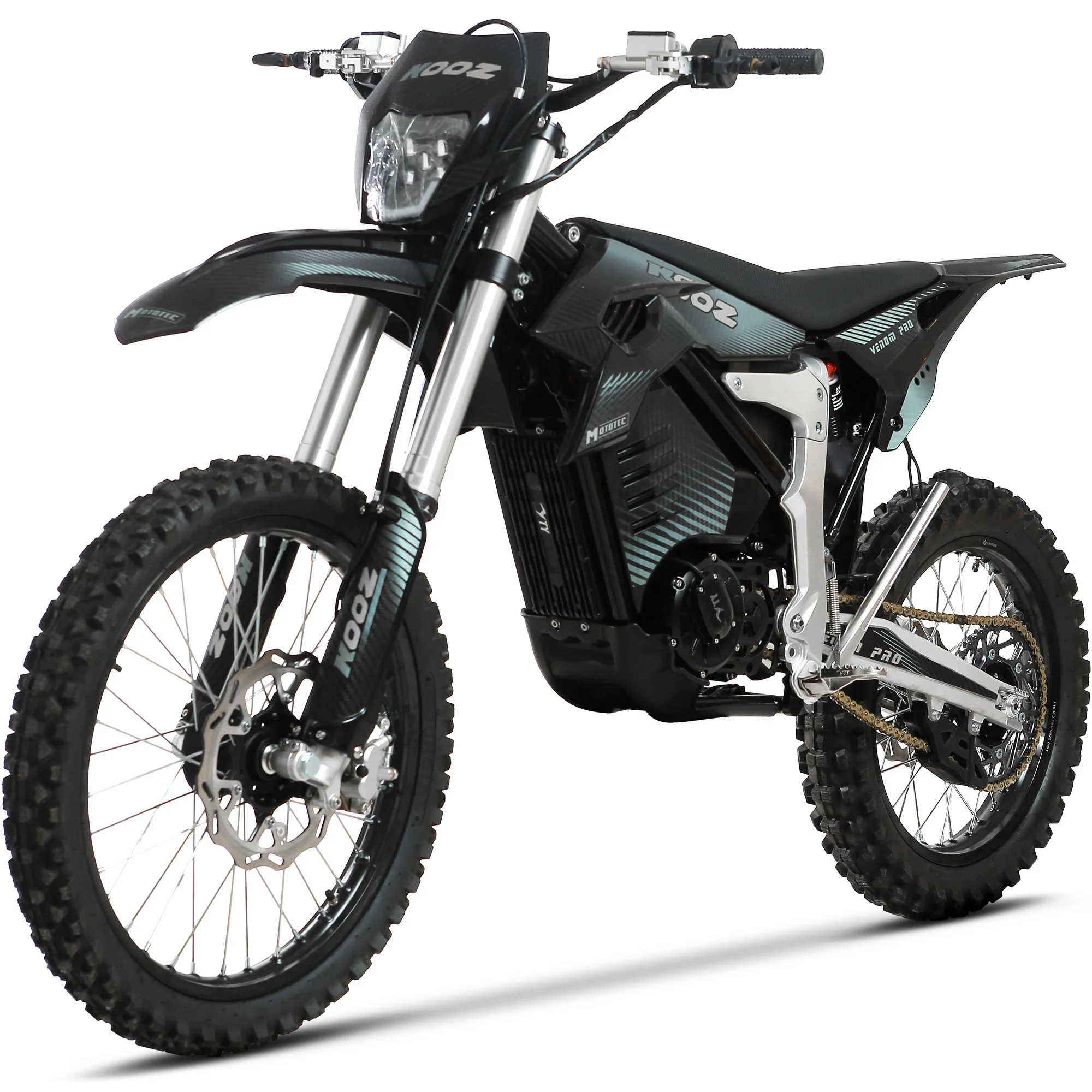 MotoTec Venom 72v 30000w Electric Dirt Bike Black - Image 6