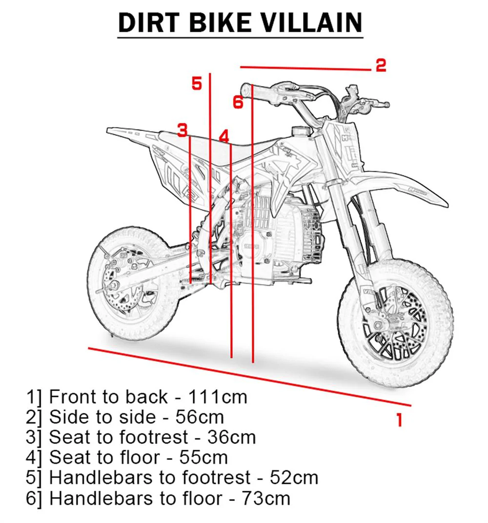 MotoTec Villain 52cc 2-Stroke Kids Gas Dirt Bike - Image 4
