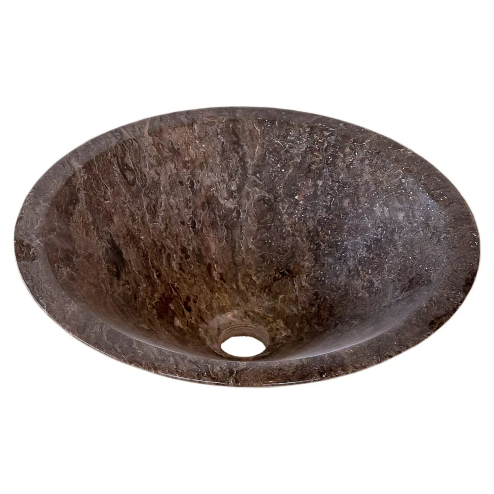 Narcist Brown Marble V-Shape Tapered Sink Polished (D)16" (H)6" - Image 2