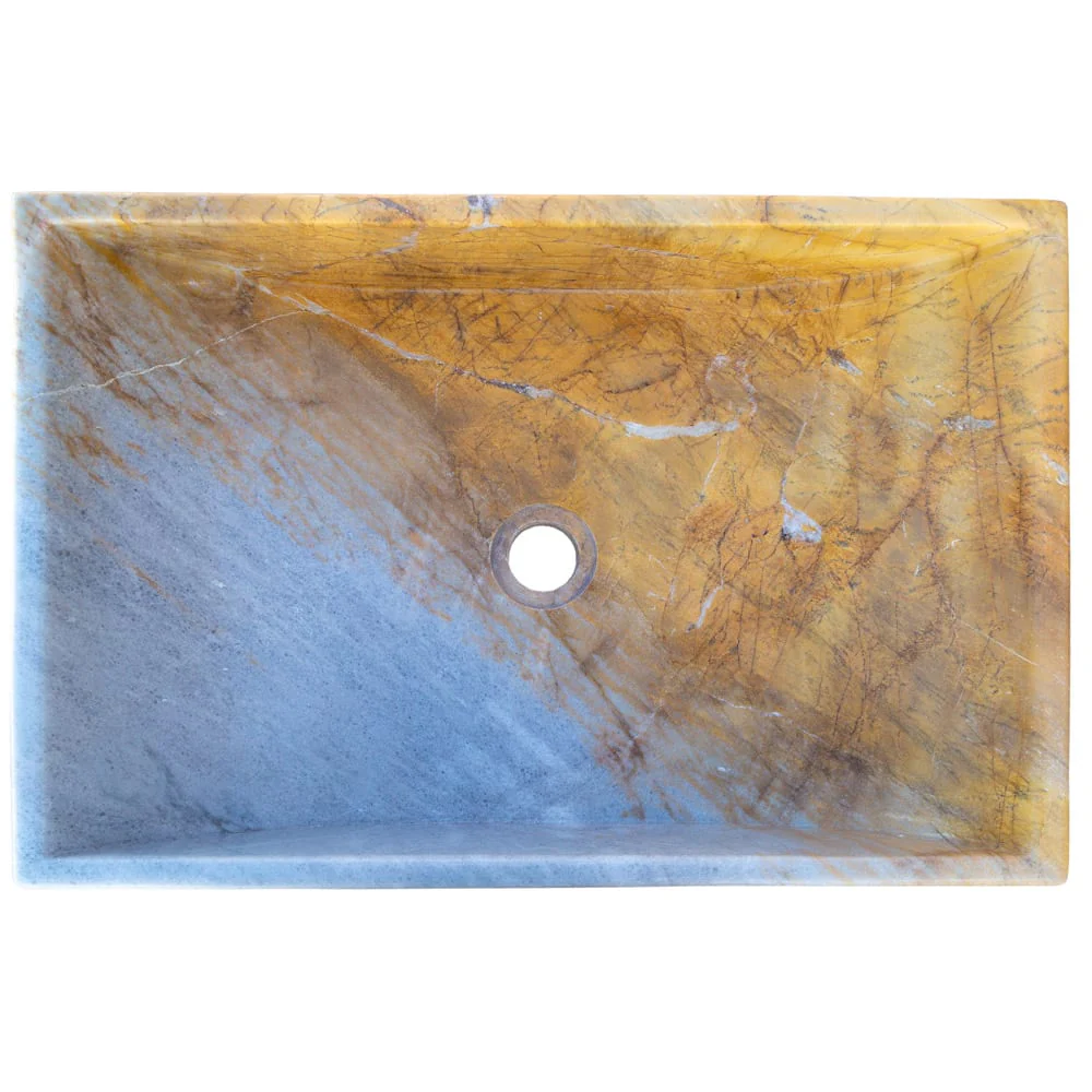 Natural Stone Picasso Marble Farmhouse Sink Polished W:16", L:24" - Image 2