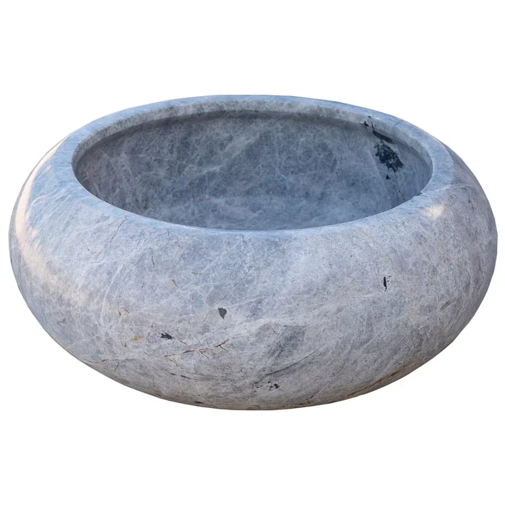 Natural Stone Sirius Silver Marble Above Vanity Bathroom Sink (D)15.5" (H)6" - Image 6
