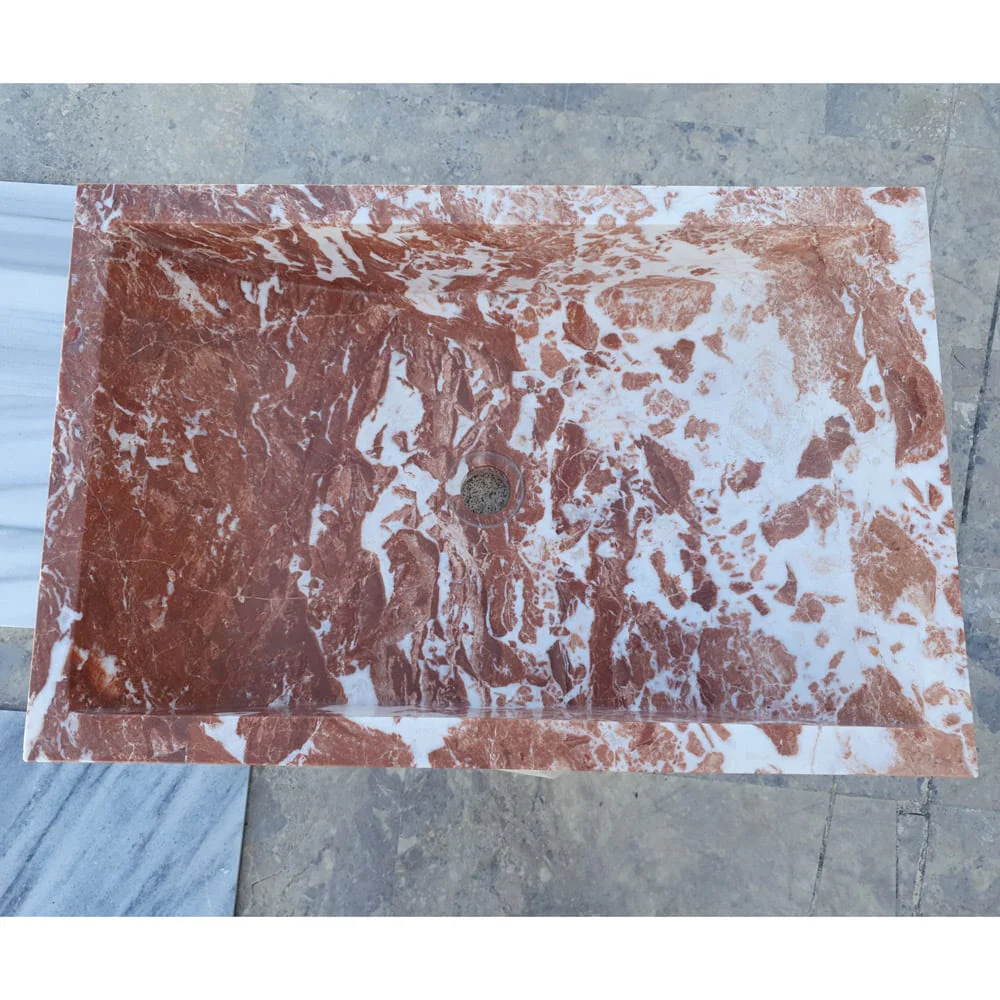 Natural Stone Tiger Marble Farmhouse Sink Polished W:16", L:24" - Image 5