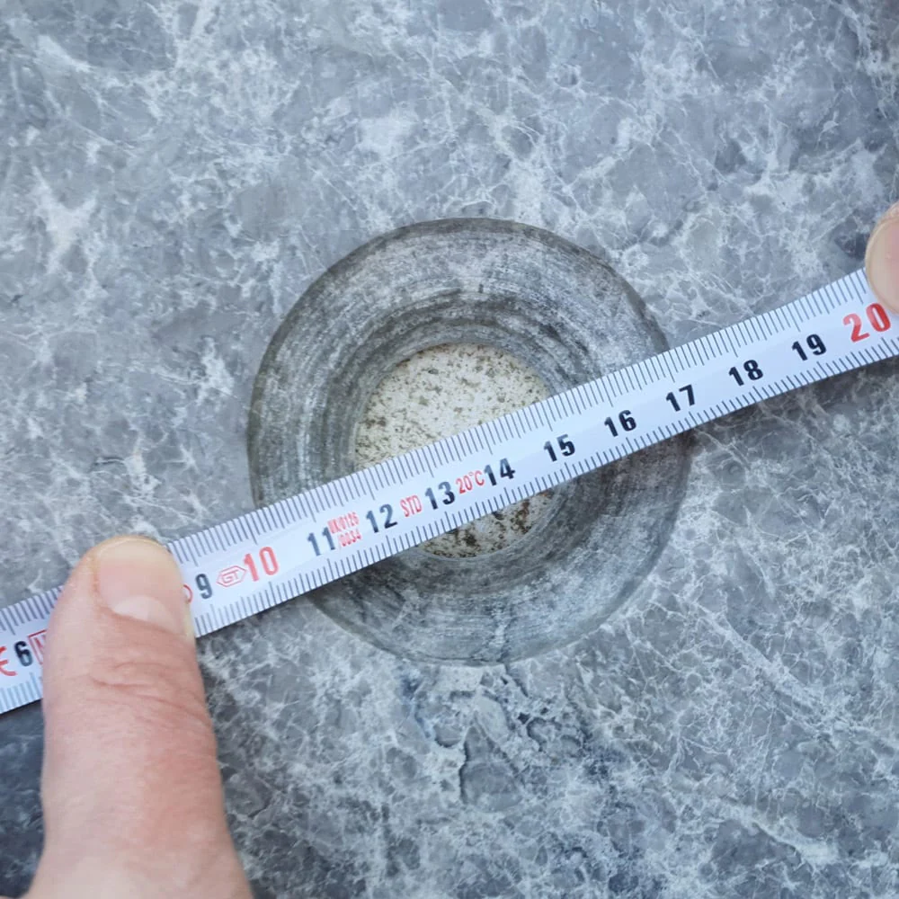 Natural Stone Tundra Grey Marble Vessel Sink Polished D: 16" H: 6.5" - Image 7