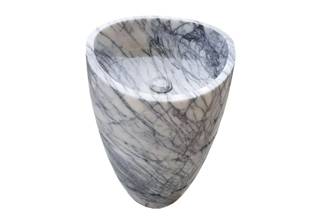 New York Marble Designer Pedestal Stand-Alone Sink (W)22" (L)22" (H)34" - Image 2