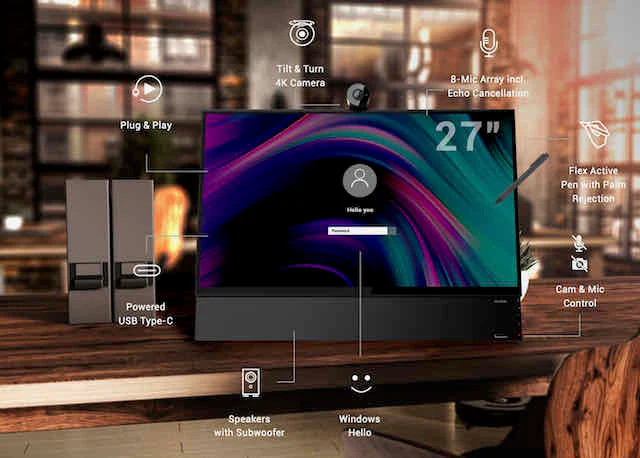 Newline FLEX, 27" All-in-One Desktop Monitor Collaboration - Image 4