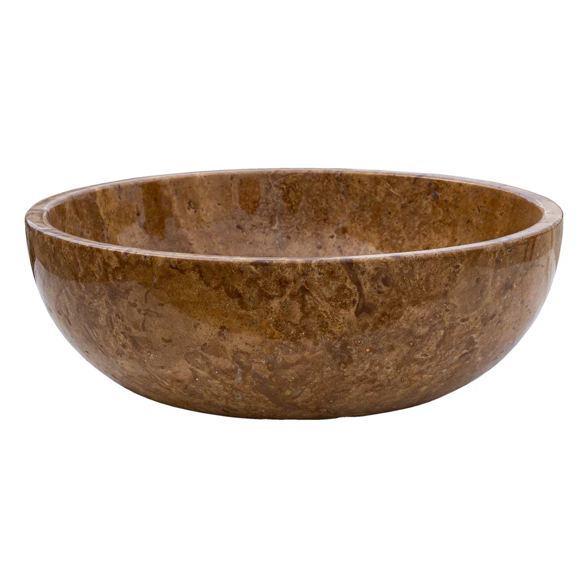 Noce Brown Travertine Natural Stone Above-vanity Bathroom Sink Polished (D)16" (H)6" - Image 4