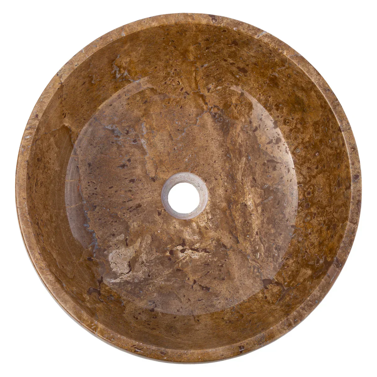 Noce Brown Travertine Natural Stone Above Vanity Bathroom Sink Polished (D)16" (H)6" - Image 3