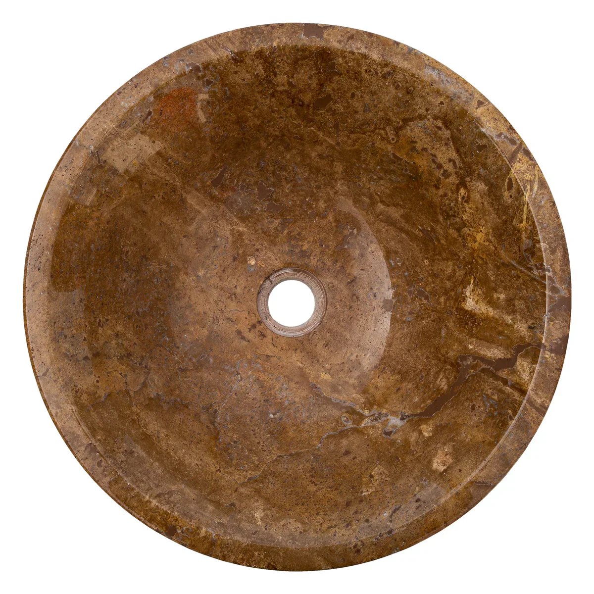 Noce Brown Travertine Powder Room Above Vanity V-Shape Tapered Sink (D)16" (H)6" - Image 6