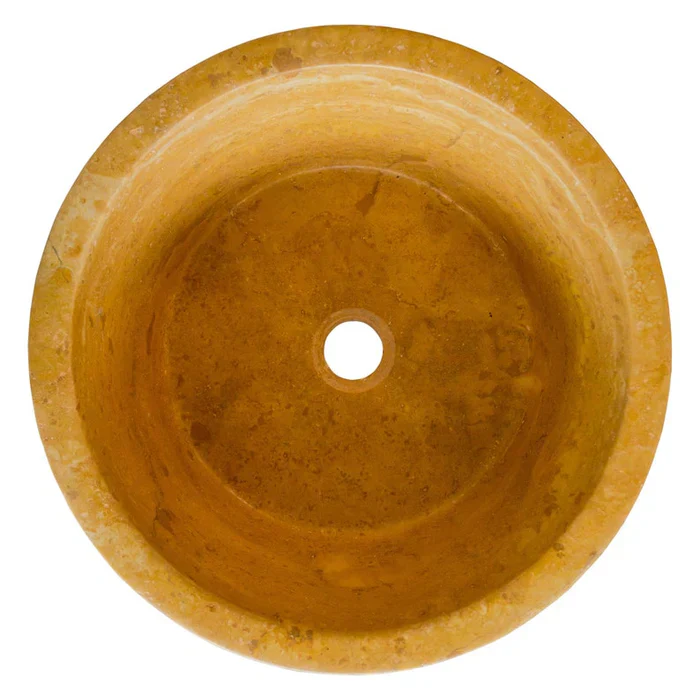 Oasis Gold Travertine Natural Stone Above Vanity Tapered Bathroom Sink Honed (D)16" (H)6" - Image 3
