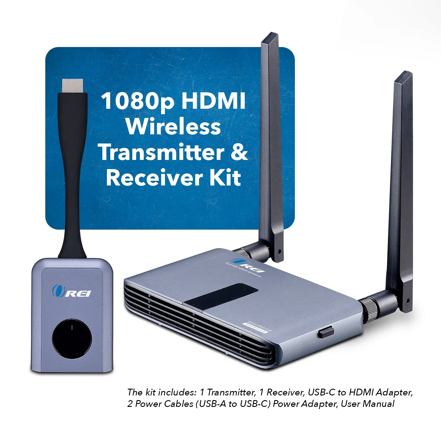 OREI 1080p Wireless Transmitter & Receiver Up To 100ft - Screen Mirroring (WHD-PRO1T-K) - Image 2