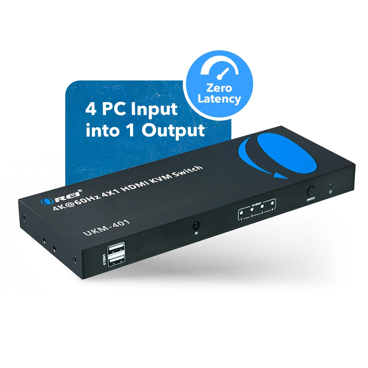 OREI 4K@60Hz 4X1 HDMI KVM Switch with RS-232 Control (UKM-401) - Image 4