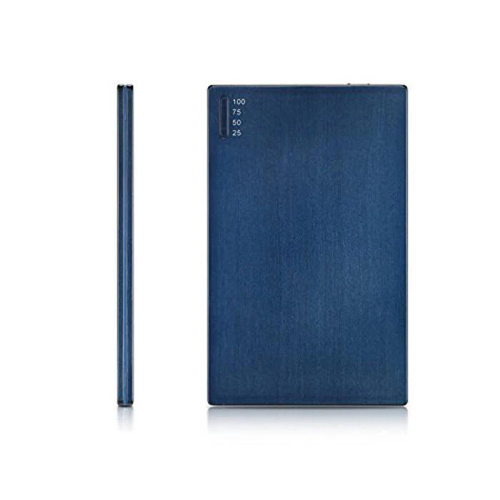 OREI Super Ultra Slim Elegant Brushed Aluminum External Battery for Cell Phones - Unicharge Technology - Blue - Image 2