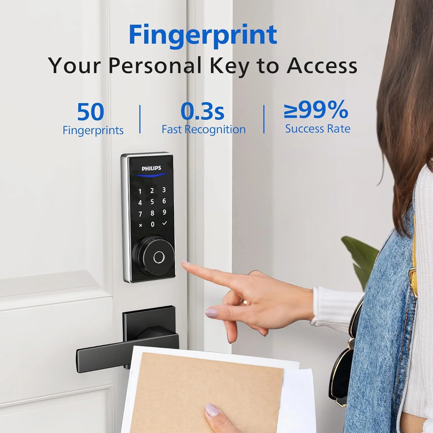 Philips Wi-Fi Bluetooth Smart Deadbolt Door Lock - DDL240X-1HBG - Image 5