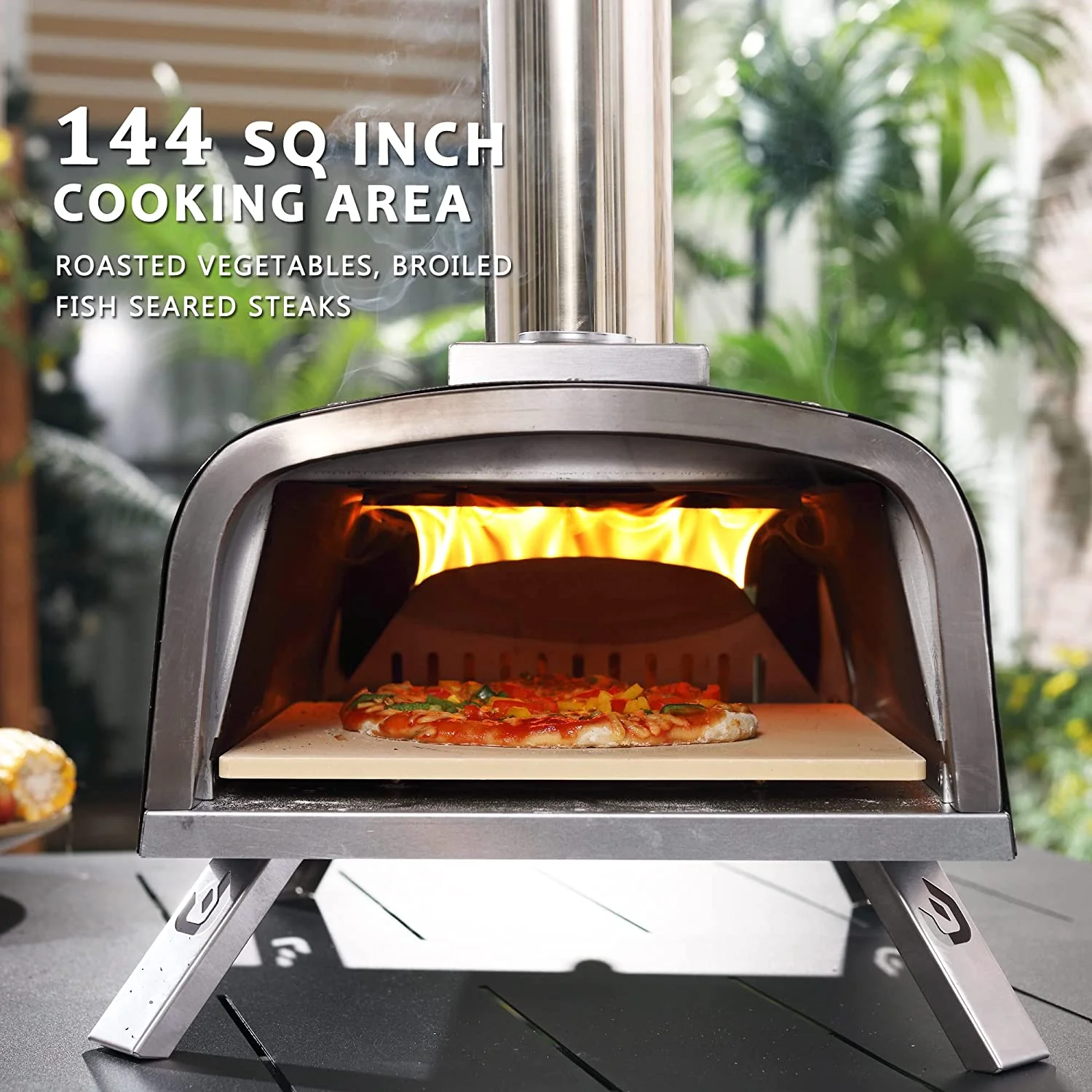 Pizzello Foldable Steel Pizza Ovens with Gas Burner X50001BKGAS - Image 2