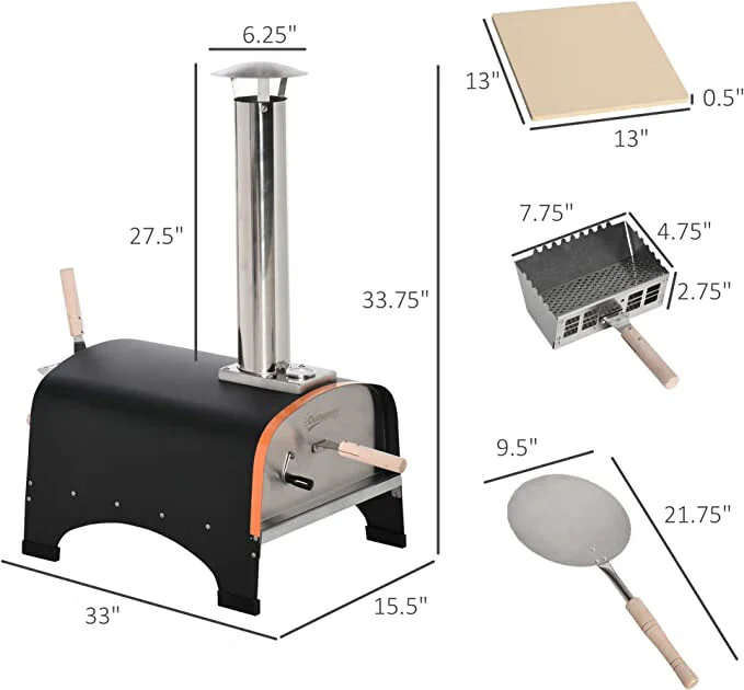 Pizzello WN-003T Outdoor Pizza Oven with 13" Pizza Stone - Image 3